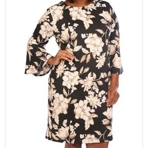 Black with brown and cream plus sized dress, with Bell sleeves. New with tags!